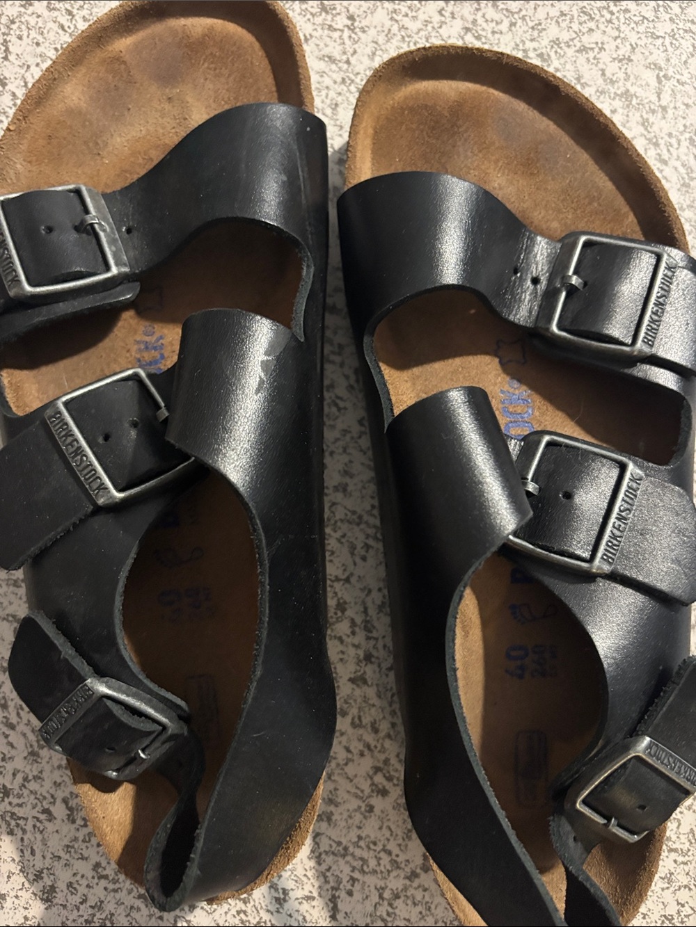 Birkenstock women’s black triple strap leather sandals - Picture 7 of 7